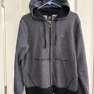 LRG Men's Gray and Black Zip-Up Hoodie